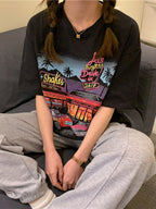 Motel Graphic Short Sleeve Oversized Tee