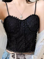Smocked Lace Padded Corset Top