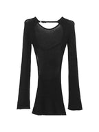 Long Sleeve Backless Knit Top