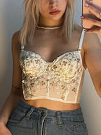 Vintage Lace Embroidery Bustier