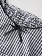 Black Checkered Smocked Blouse