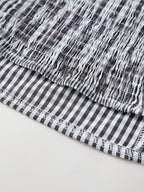 Black Checkered Smocked Blouse