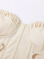Tie Front Strapless Corset Top