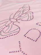 Rhinestone Butterfly Cropped Tank Top