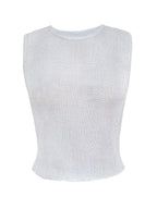 Semi Sheer Metallic Tank Top