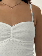 Vintage Lace Trim Crop Cami Top