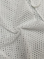 White Tie Front Open Knit Crop Top