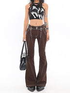 Vintage Screen Print Cropped Tank Top