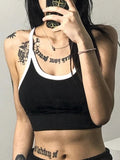 Contrast Cross Back Crop Cami Top
