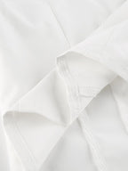 Tie Design White Cropped Blouse