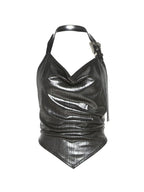 Halter Neck Sexy Backless Reflective Tops&Camis