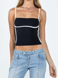 Contrast Trim Slim Crop Cami Top