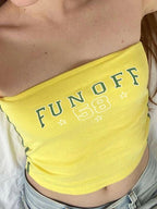 Letter Print Bandeau Top