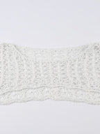 Retro Hollow Short Knit Crop Top