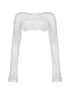 Retro Hollow Short Knit Crop Top