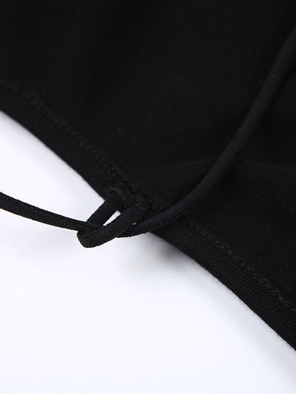 Sleeveless Open Back Black Bodysuit