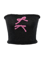 Bow Design Crochet Knitted Tube Top