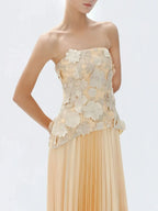 Haley Sleeveless Folds Maxi Dress