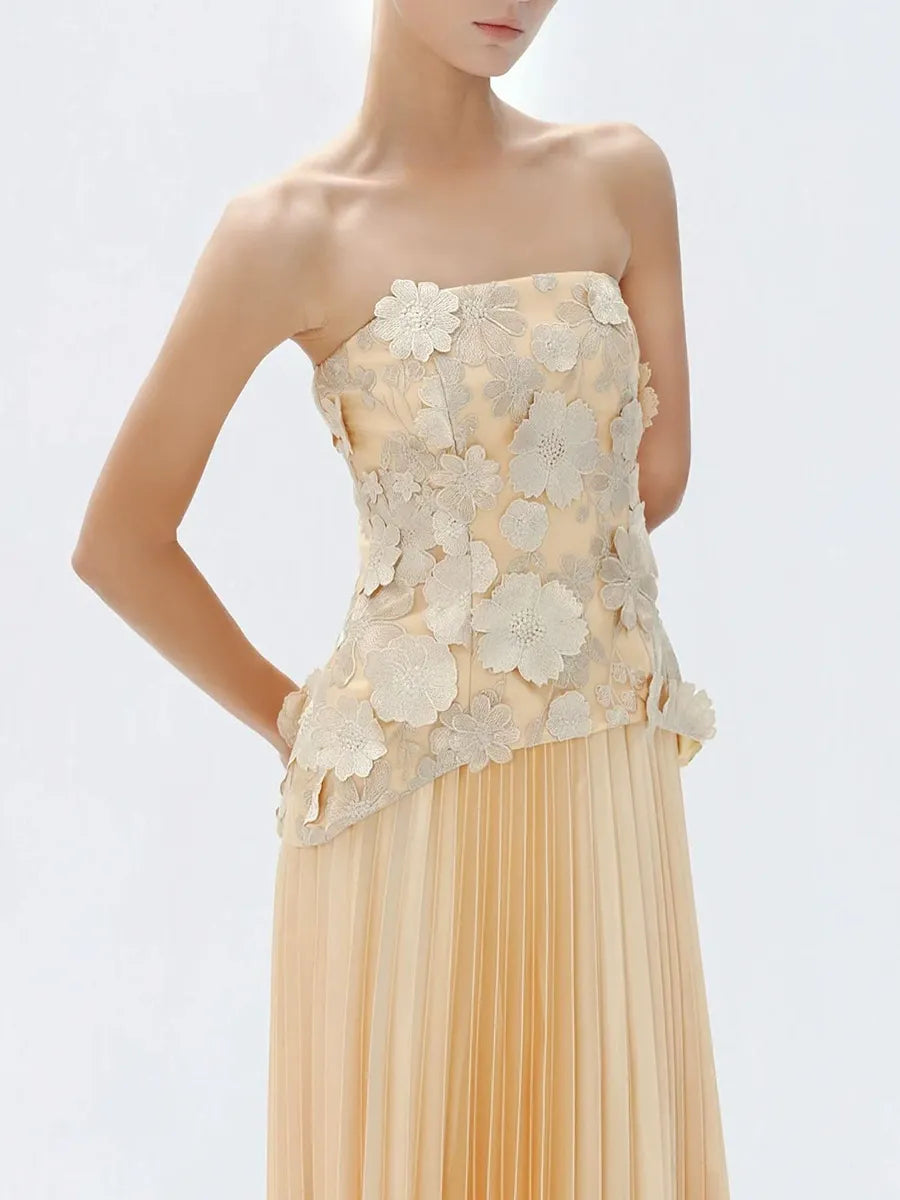 Haley Sleeveless Folds Maxi Dress