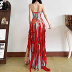 Neck-Baring Backless Dress