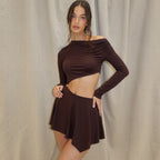 Open-Necked Dress With Exposed Midriff