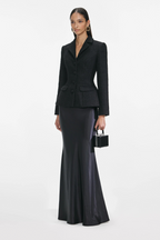 Ariadna Black Tweed Jacket & Satin Skirt Set