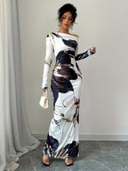 Off-The-Shoulder And Body-Hugging Dress