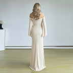 Strapless Low-Cut Floor-Length Dress