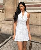 V-Neck Halter Dress