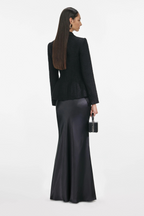 Ariadna Black Tweed Jacket & Satin Skirt Set