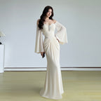 Strapless Low-Cut Floor-Length Dress