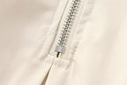 Drawstring sleeveless zip-up solid ruched mini dress