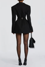 Osanne Black Double Breasted Blazer Mini Dress