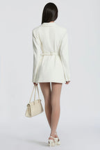 Osanne White Double Breasted Blazer Mini Dress