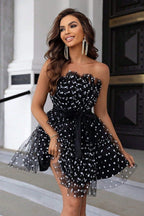 Katherine Statement Polka Dot Tulle Mini Dress Evening Wear Edit