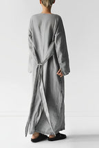 Julia Chic , Stylish Linen Maxi Dress Premium Wardrobe Essential