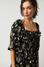 Ariadna Exclusive Printed Midi Dress with Ruched Bodice and Ruffles Statement Occasion Edit