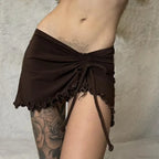 Irregular Drawstring Bandage Skirt