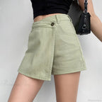 Irregular High Waist Denim Skirt