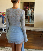 Irregular Lace-Up Mini Dress