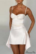 Irregular Strap Stylish Mini Dress