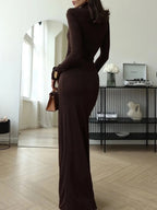 Isabel Long Sleeve Split Maxi Dress