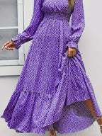 Isabelle Long Sleeve Ruffle Hem Maxi Dress