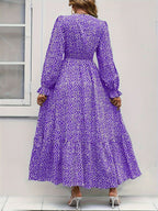 Isabelle Long Sleeve Ruffle Hem Maxi Dress