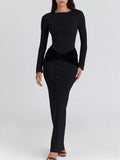 Isla Long Sleeve Ruched Maxi Dress