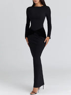Isla Long Sleeve Ruched Maxi Dress