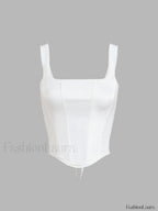 Ivory Glow Tied Crop Corset Top