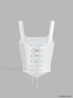 Ivory Glow Tied Crop Corset Top