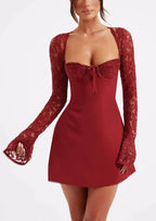 Olivia Elegant Tie - Back Mini Dress