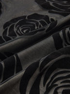 Black Jacquard Floral Asymmetrical Long Dress